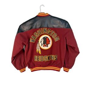 NFL Washington Redskins Varsity Wool Leather Jacket Mens XL Missing Tag/w Flaws